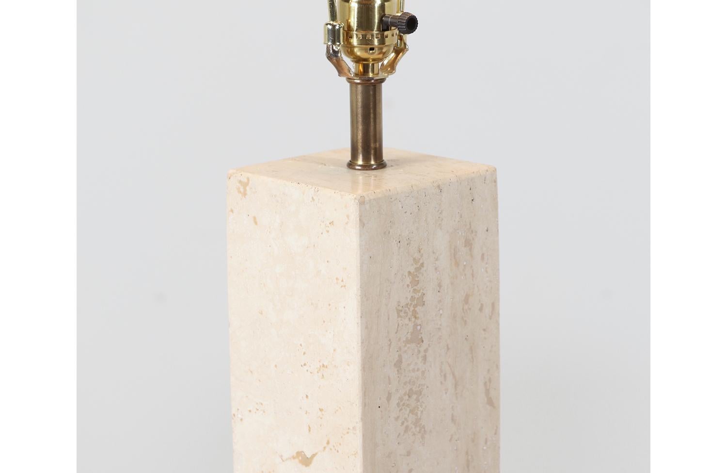 Mid-20th Century Mid-Century Italian Modern Travertine Stone Table Lamp For Sale