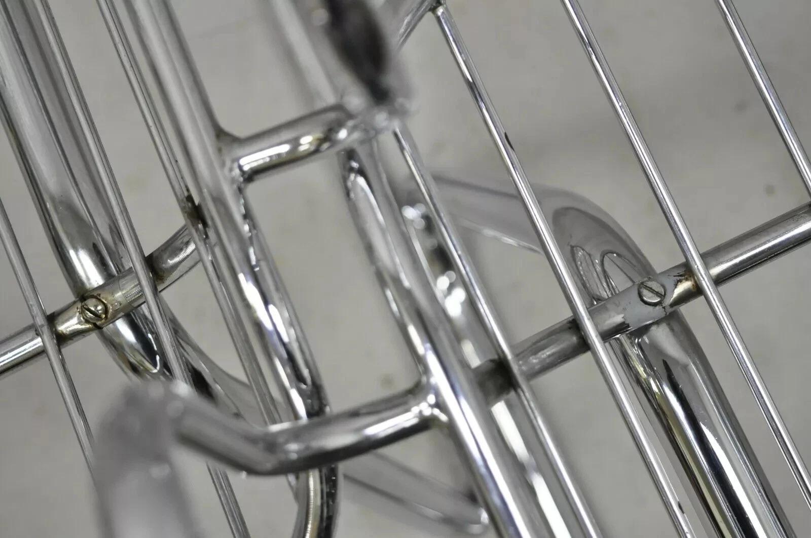 Chrome Fauteuil de salle à manger en porte-à-faux tubulaire chromé mi-siècle moderne, lot de 4 en vente