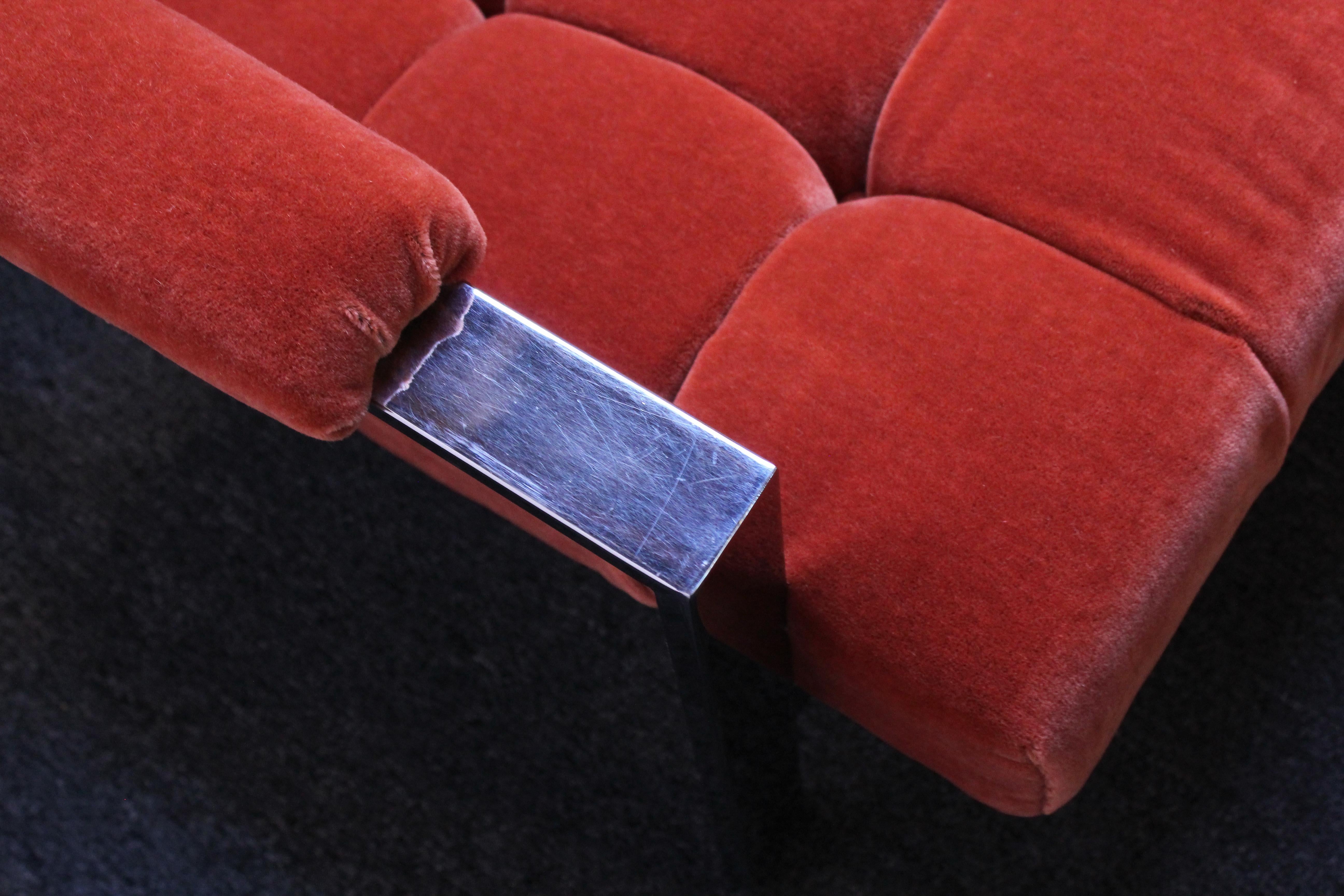 Mid-Century Italian Modern Tufted Mohair and Chrome Lounge Chairs For Sale 6
