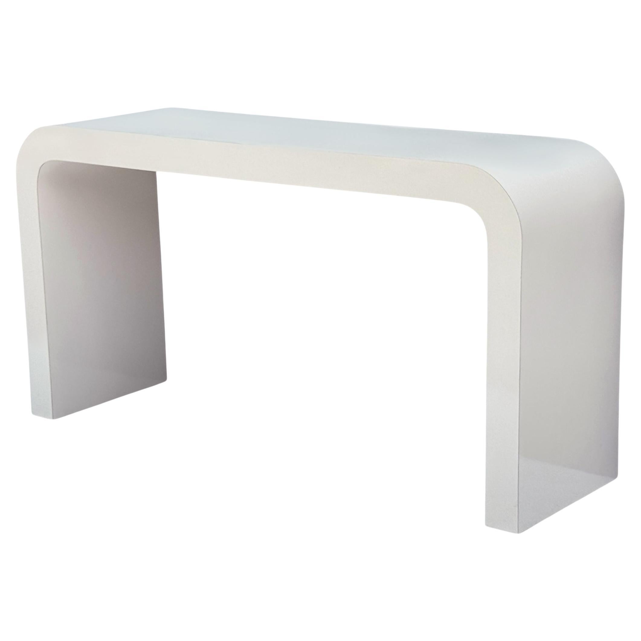 Tavolo consolle o scrivania in laminato a cascata del Mid Century italiano moderno in beige in vendita