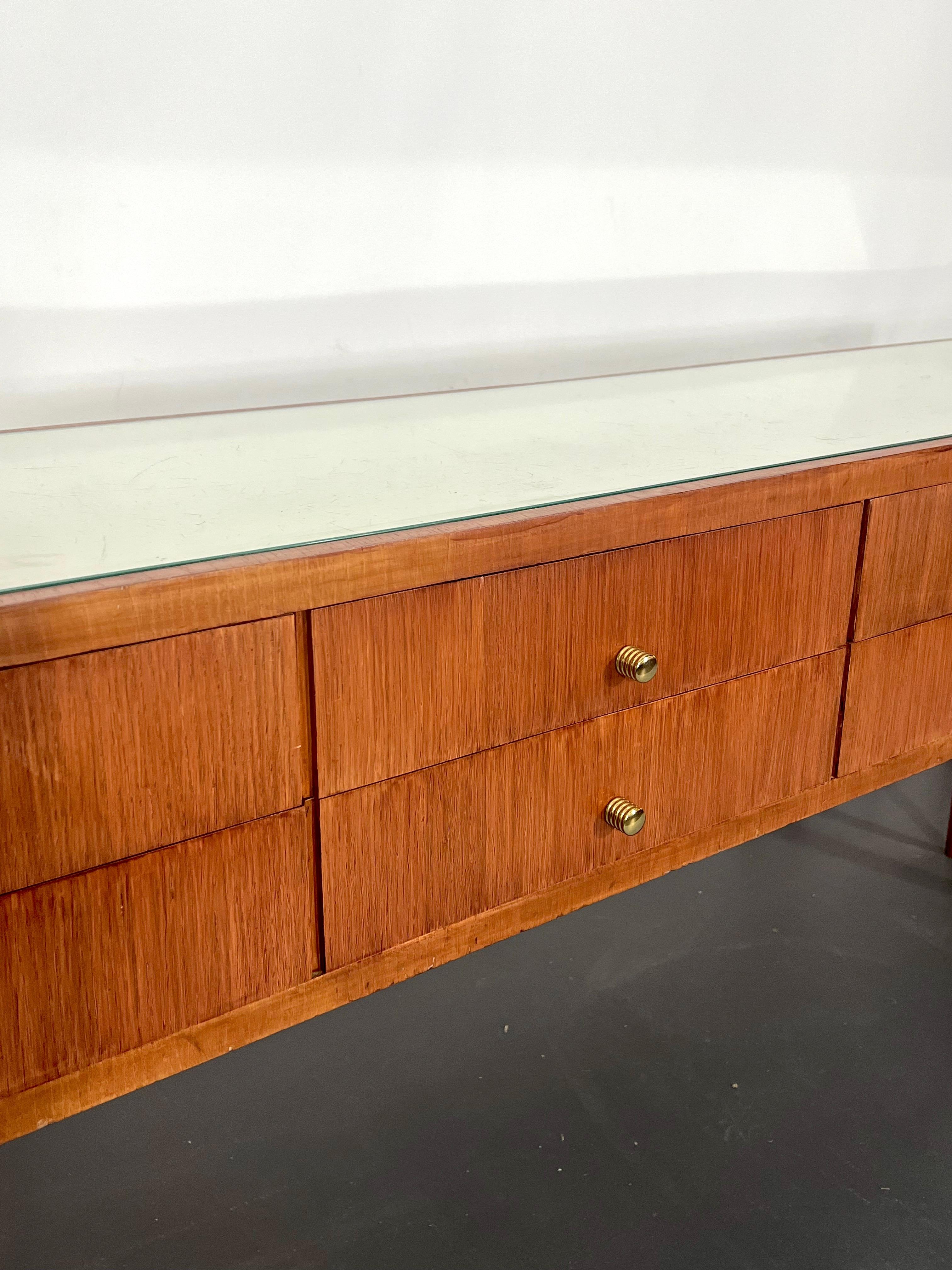 Mid-Century Italian Modern Wood Sideboard from 50s For Sale 4