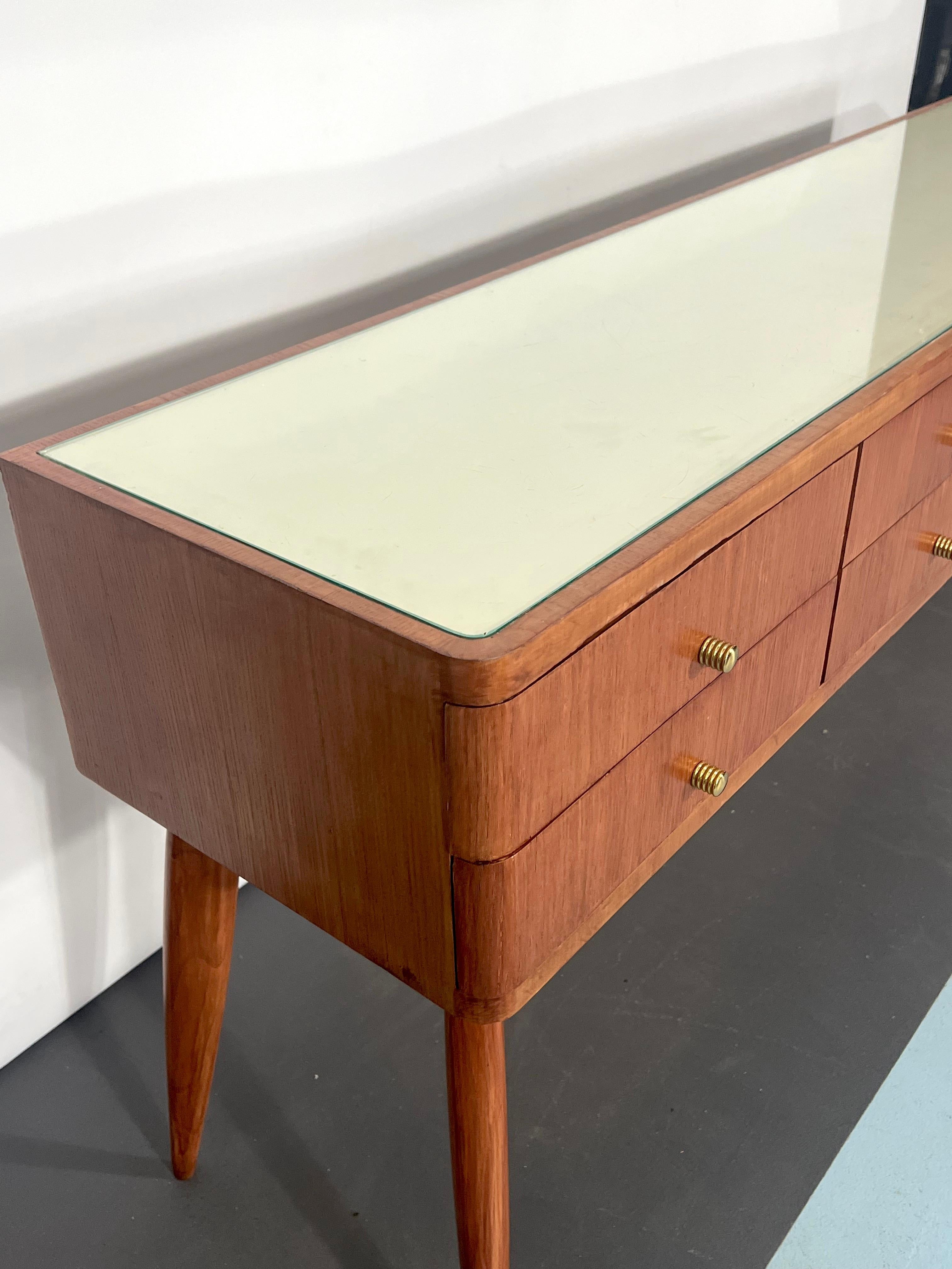 Mid-Century Italian Modern Wood Sideboard from 50s For Sale 5