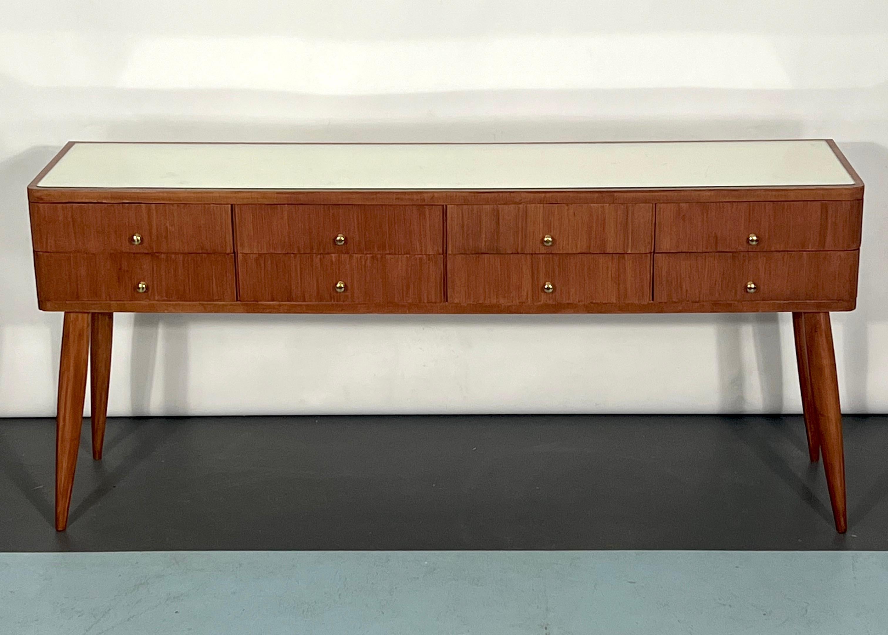 Mid-Century Modern Mid-Century Italian Modern Wood Sideboard from 50s For Sale