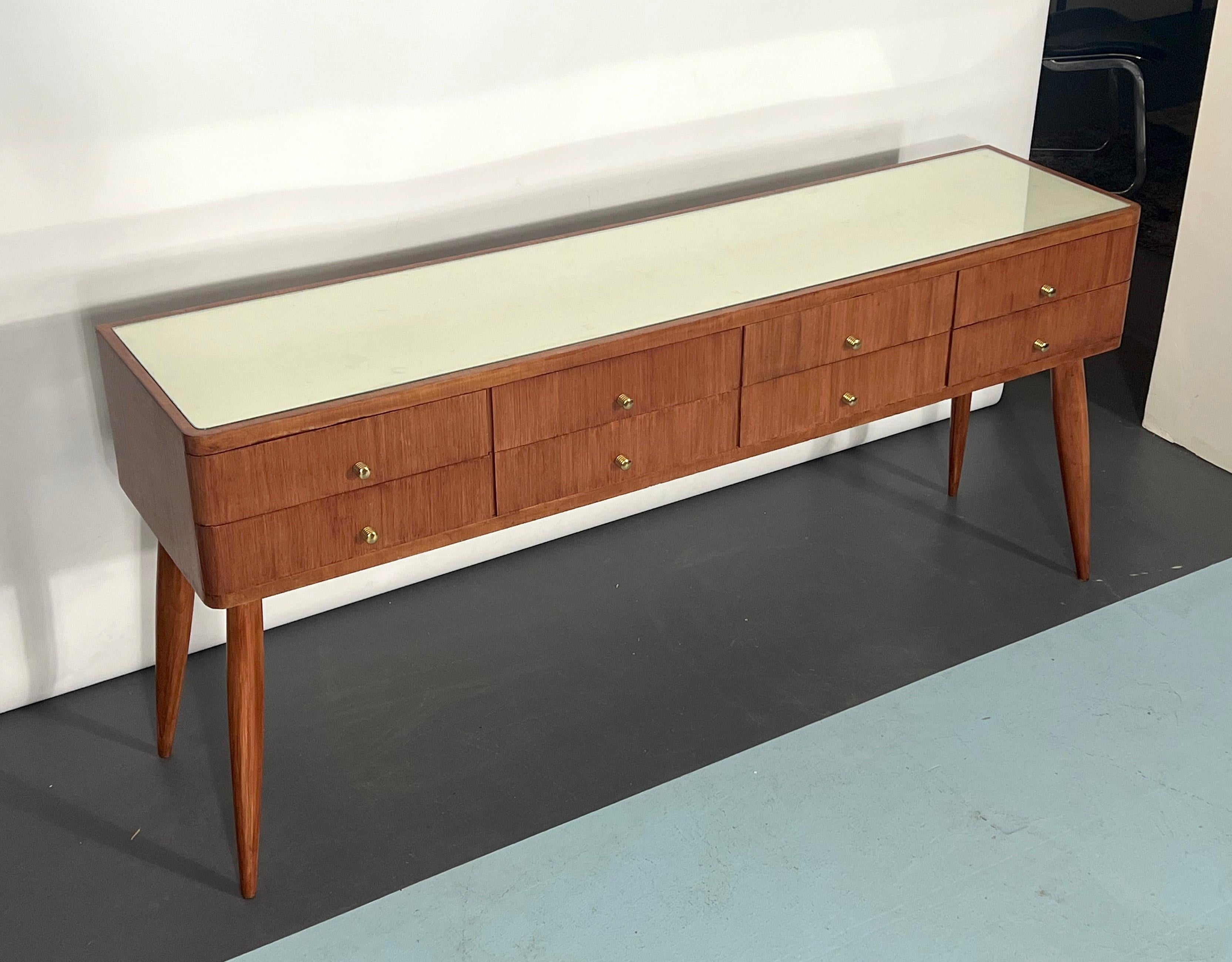 Mid-Century Italian Modern Wood Sideboard from 50s For Sale 1
