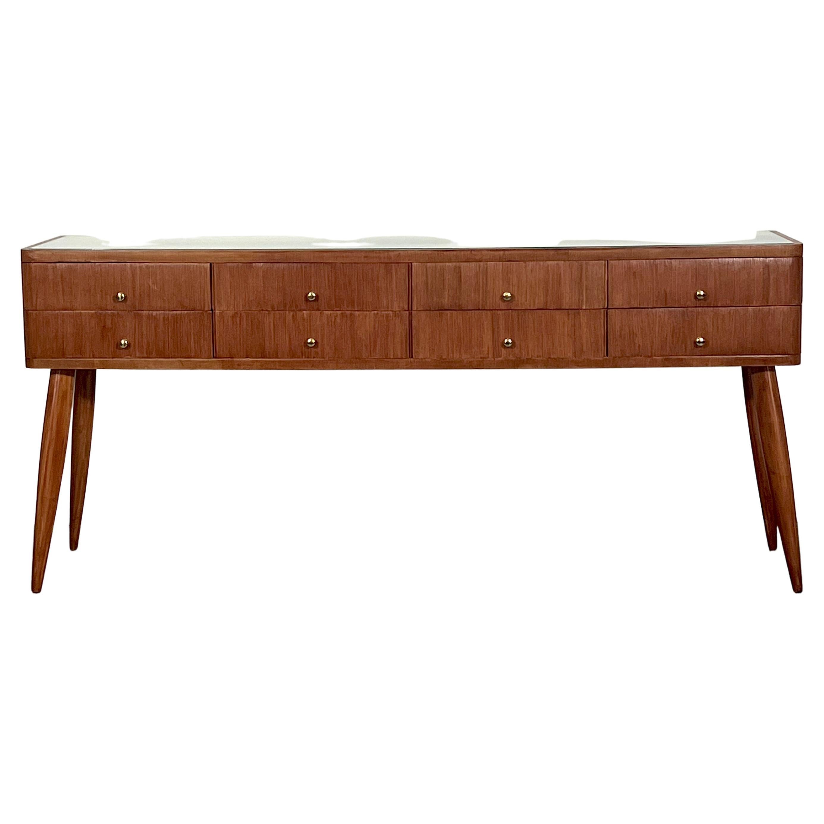 Mid-Century Italian Modern Wood Sideboard from 50s For Sale