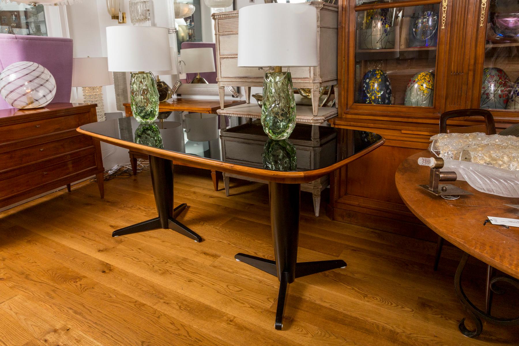 Mid Century Italian Modernist Double Pedestal Table For Sale 6