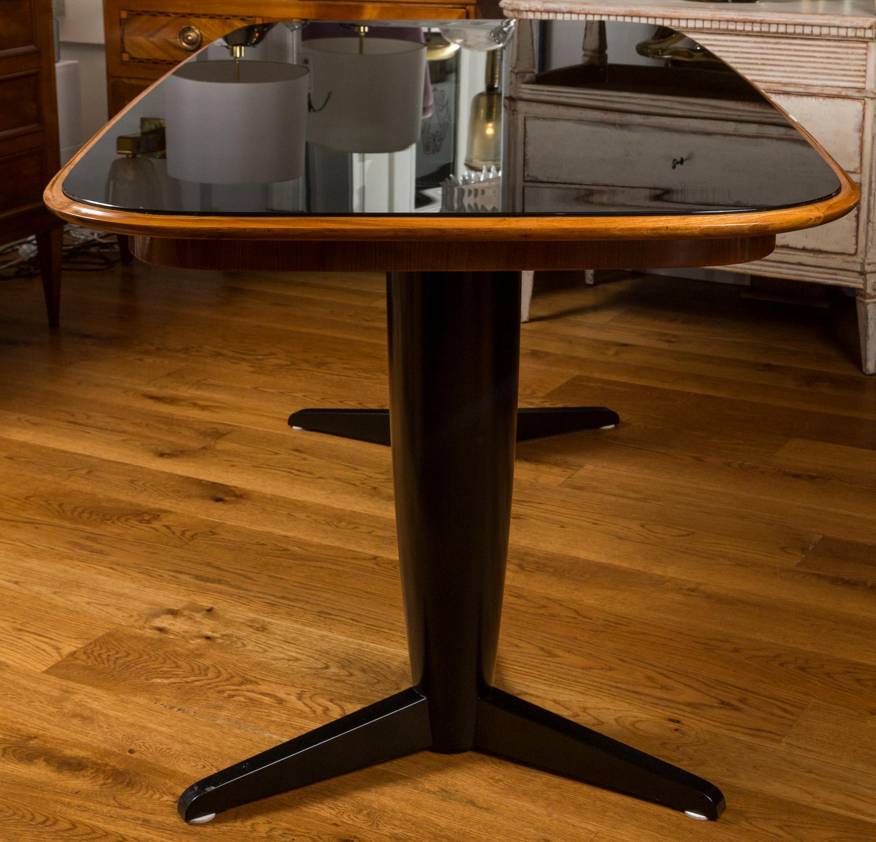 Mid-Century Modern Mid Century Italian Modernist Double Pedestal Table For Sale