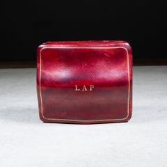 Mid-century Italian Monogrammed Leather Box c.1960