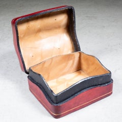 Mid-century Italian Monogrammed Leather Box c.1960