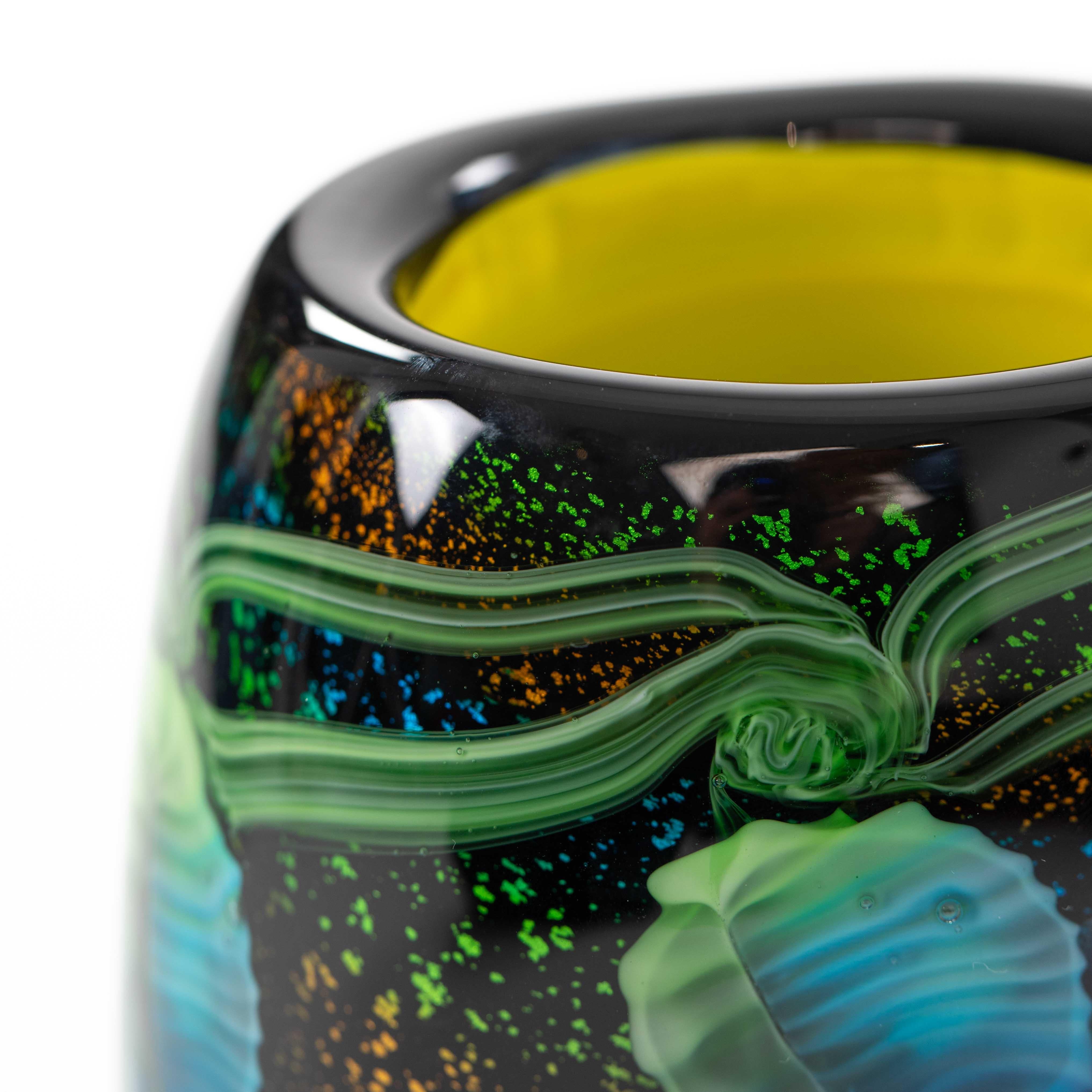 Vaso in vetro di Murano multicolore italiano di metà secolo con conchiglie di Murano, anni '70 in vendita 8