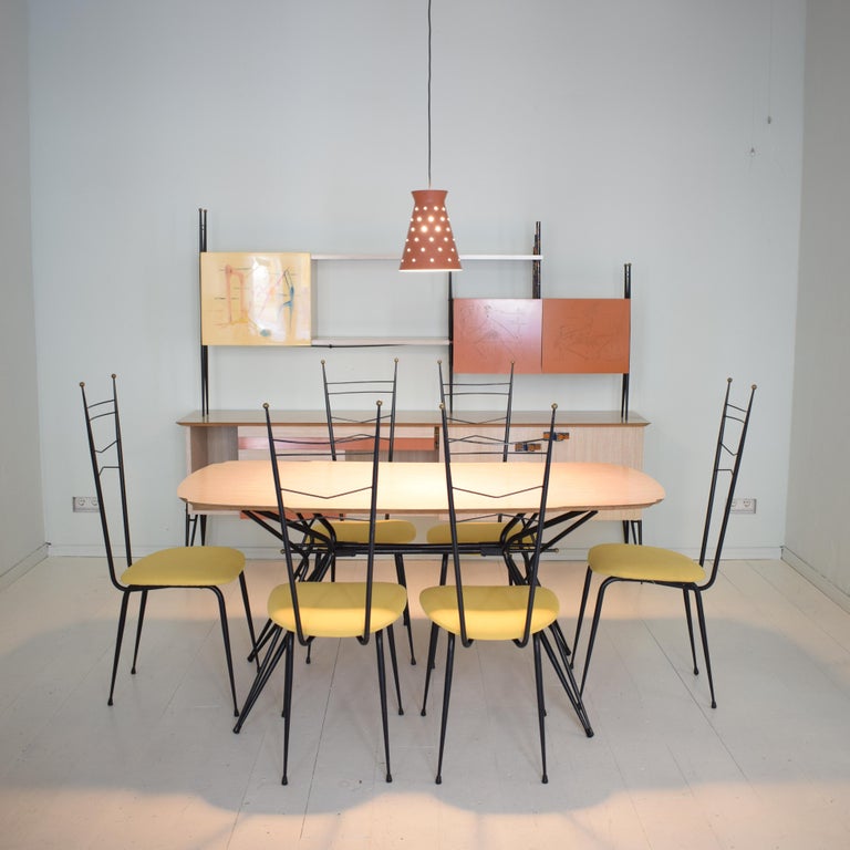 Midcentury Italian Multi Color Dining Room Set In The Style Of Ico
