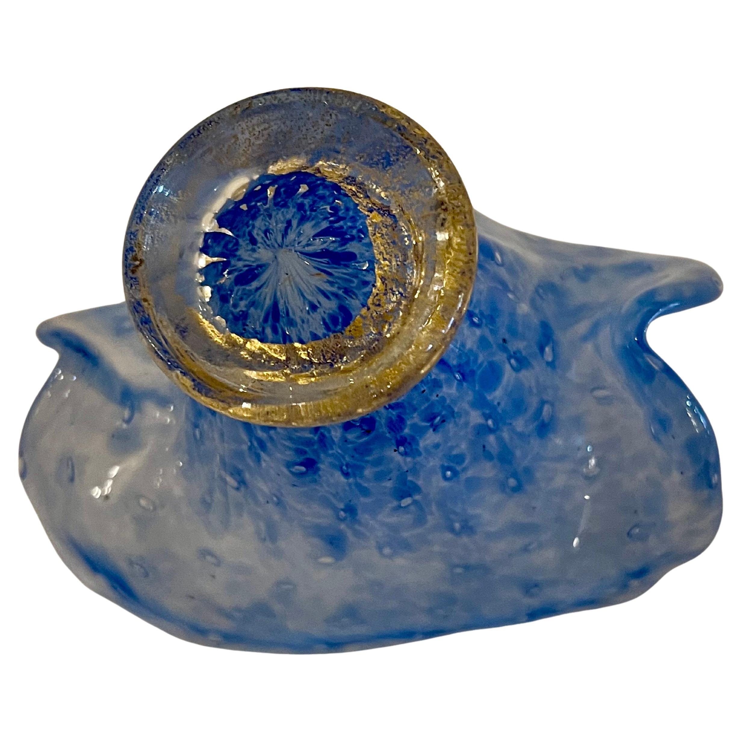 Mid-Century moderno Vaso di Murano Archimide Seguso con bocciolo di vongola e avventurina dorata della metà del secolo scorso in vendita
