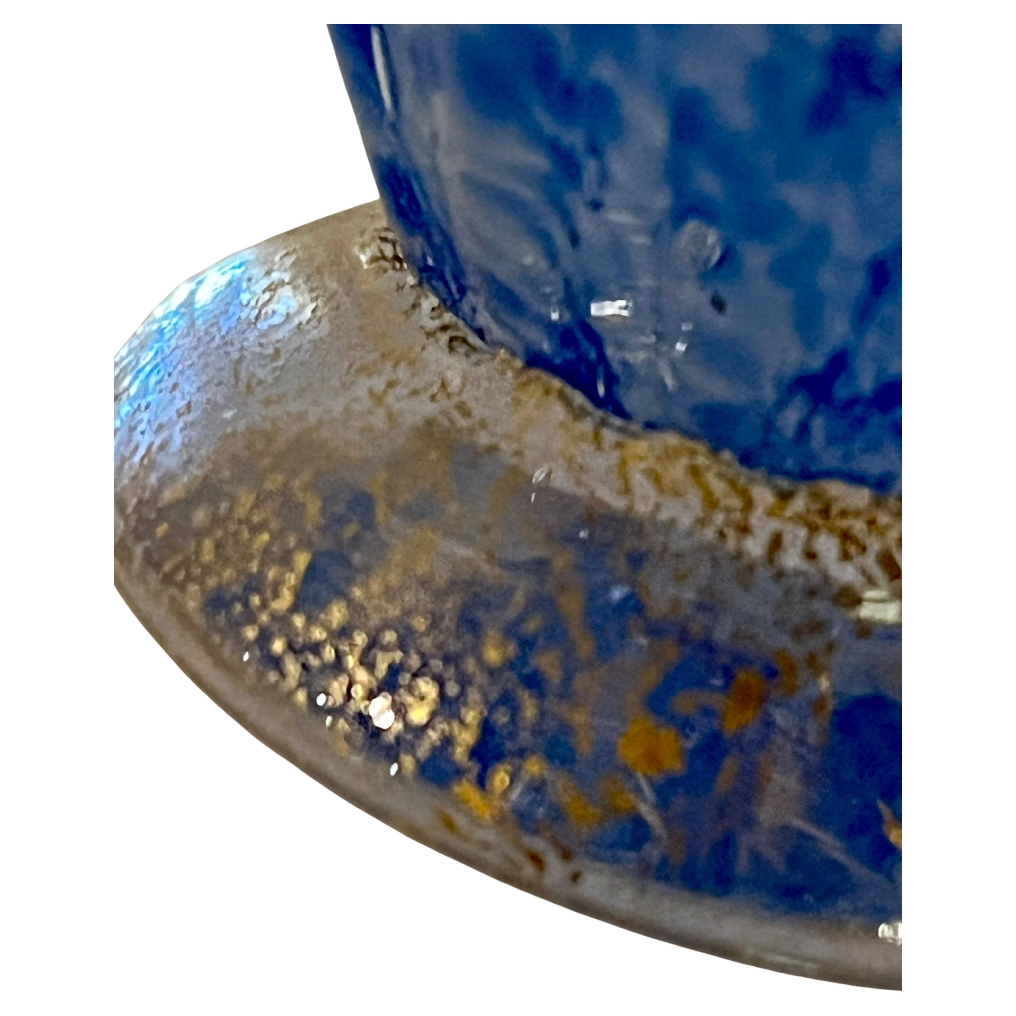 Vetro soffiato Vaso di Murano Archimide Seguso con bocciolo di vongola e avventurina dorata della metà del secolo scorso in vendita