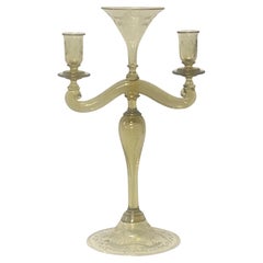 Mid-Century Italian Murano Art Glass Candle Stand