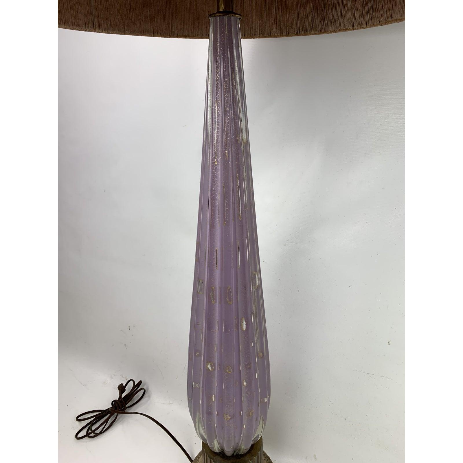 Mid-Century Modern Mid-Century Italian Murano Art Glass Purple Table Lamp