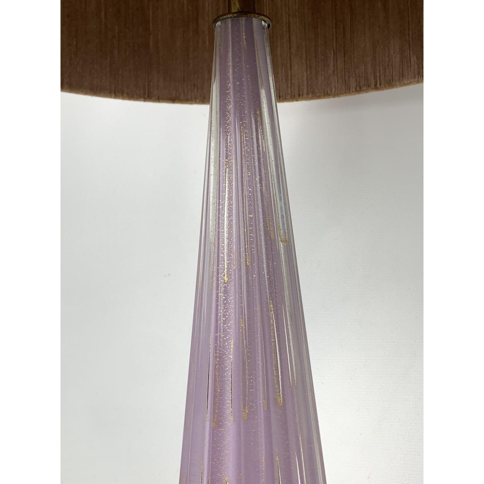 Unknown Mid-Century Italian Murano Art Glass Purple Table Lamp
