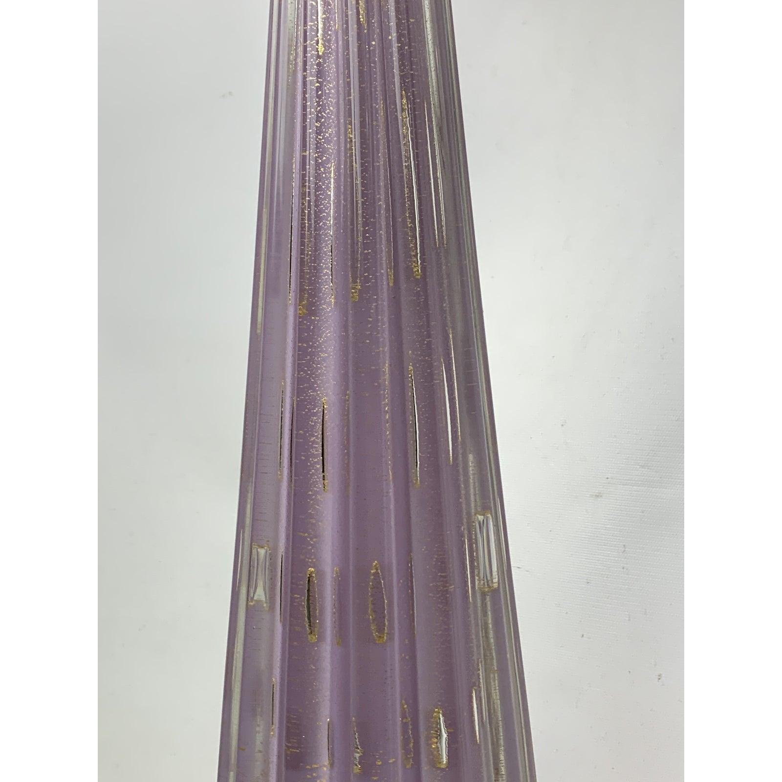 Mid-Century Italian Murano Art Glass Purple Table Lamp In Good Condition In Esperance, NY