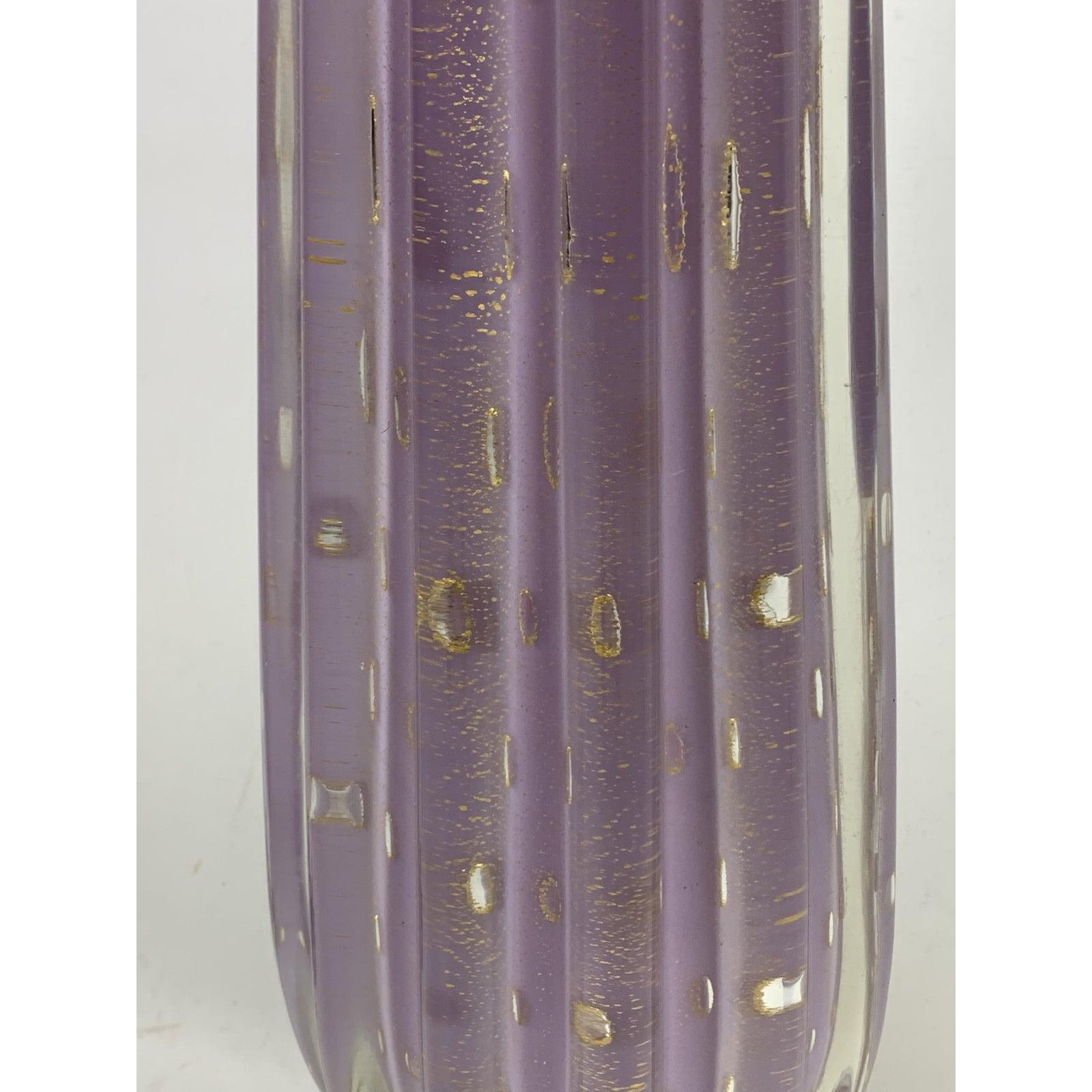 Mid-Century Italian Murano Art Glass Purple Table Lamp 3