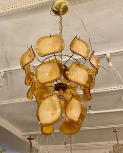 Midcentury Italian Murano Chandelier by Mazzega