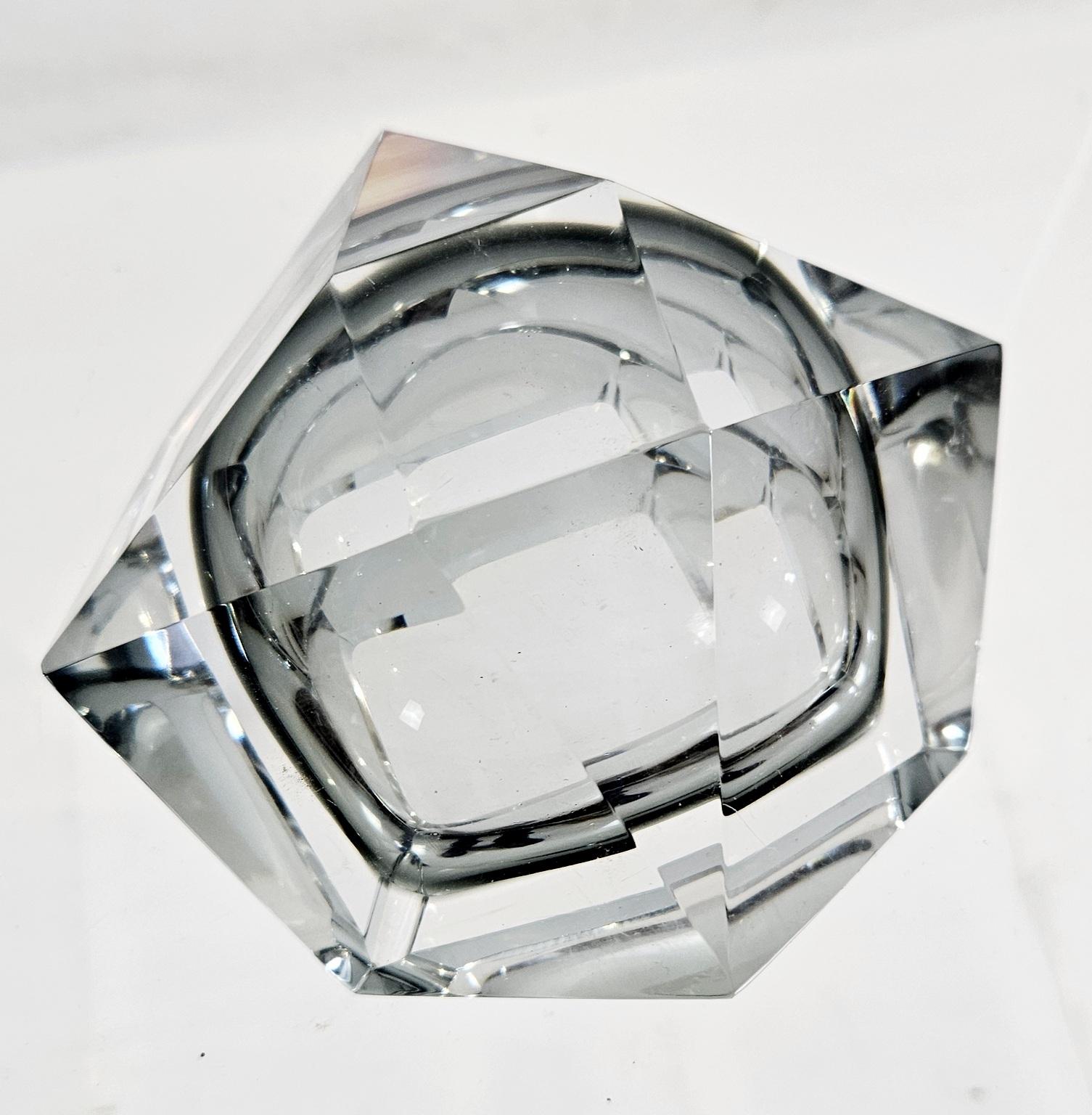 Mid-Century Italian Murano Glass Bowl Flavio Poli for Seguso, 1960 (Mitte des 20. Jahrhunderts) im Angebot