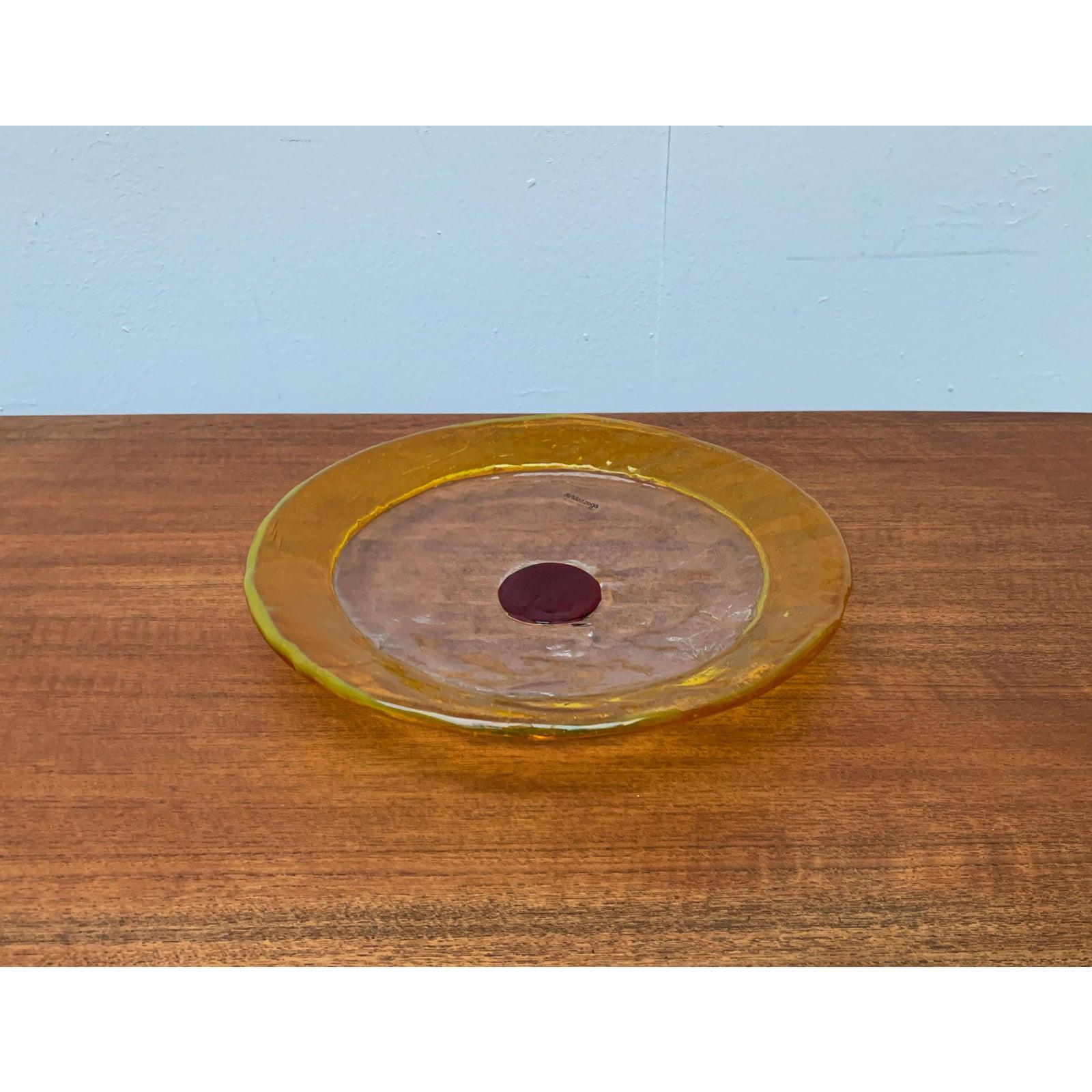 Mid-Century Italian Murano Glass Bowl or Plate from Av Mazzega For Sale 6