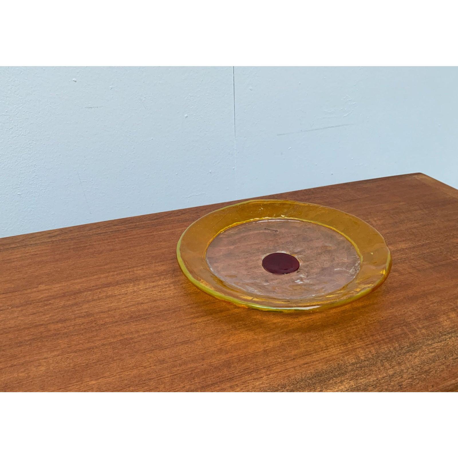 Mid-Century Italian Murano Glass Bowl or Plate from Av Mazzega For Sale 7
