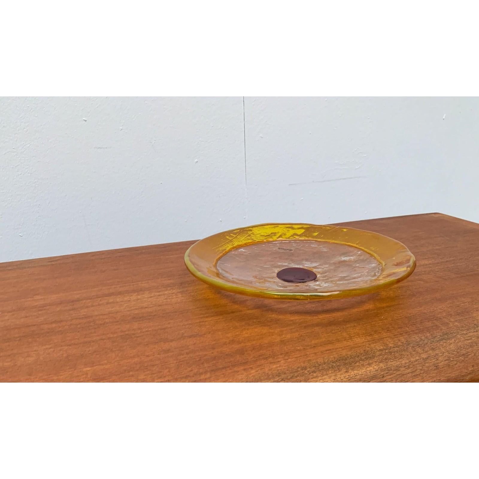 Mid-Century Modern Mid-Century Italian Murano Glass Bowl or Plate from Av Mazzega For Sale