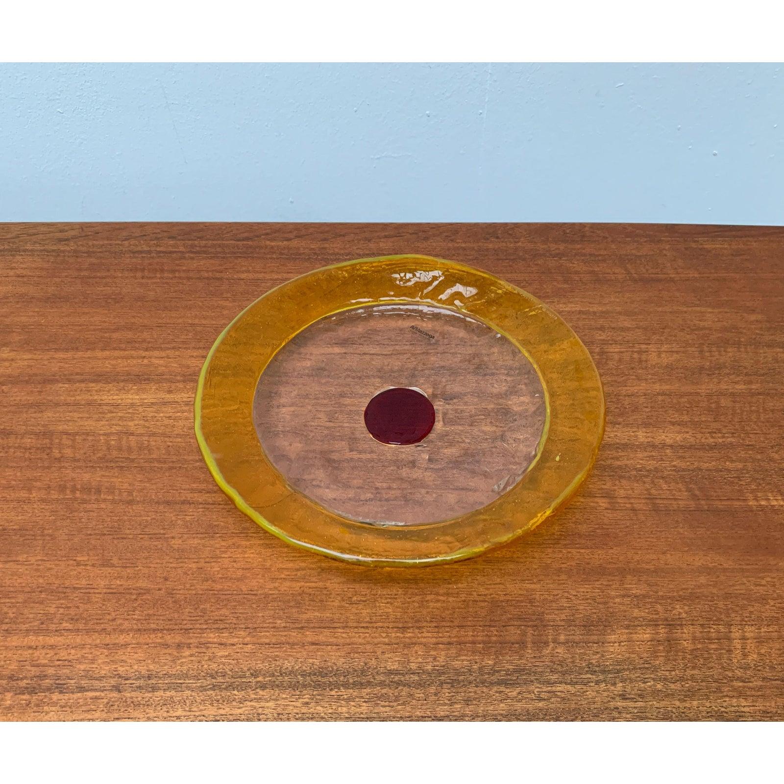 Mid-Century Italian Murano Glass Bowl or Plate from Av Mazzega In Excellent Condition For Sale In Hamburg, DE