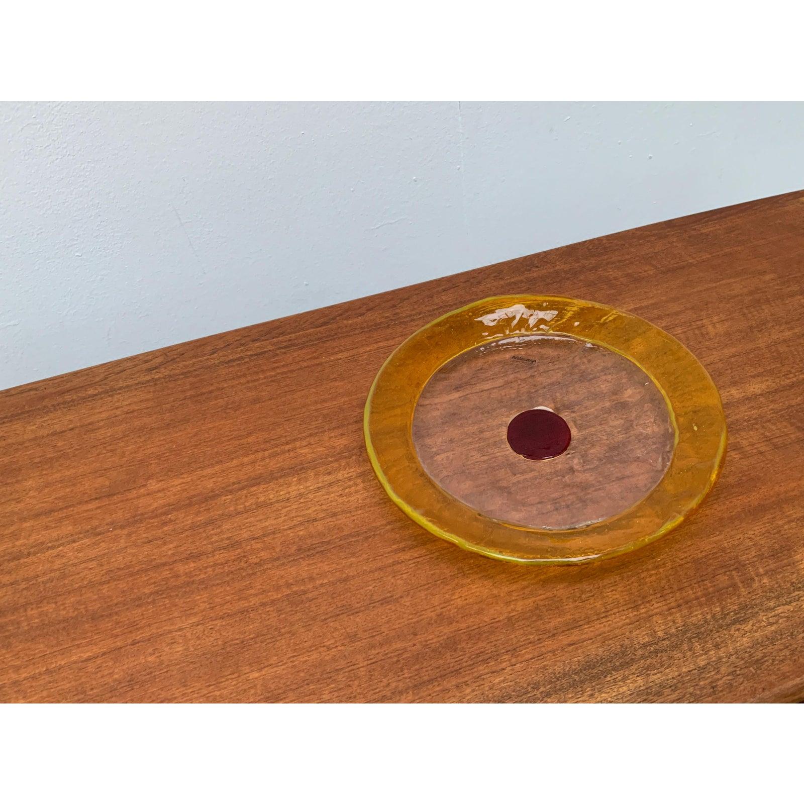Mid-Century Italian Murano Glass Bowl or Plate from Av Mazzega For Sale 2