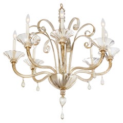 Mid-Century Italian Murano Glass Eight Arm Chandelier