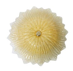 Mid-Century Italian Murano Glass Flush Mount Chandelier