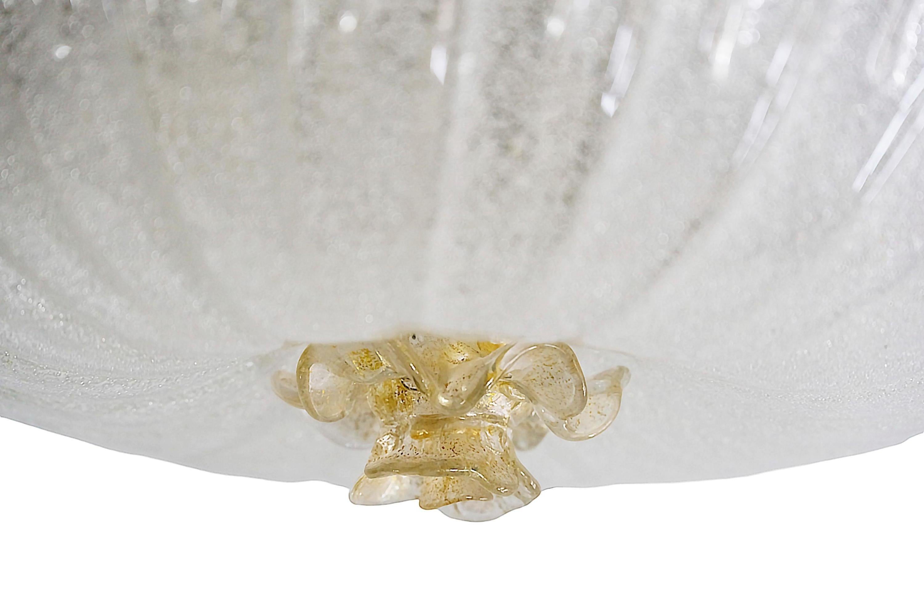 Mid-Century Modern Mid-Century Italian Murano Glass Flush Mount Chandelier