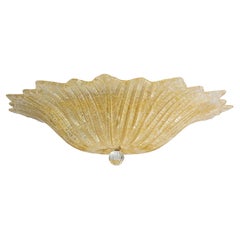 Mid-Century Italian Murano Glass Flush Mount Chandelier