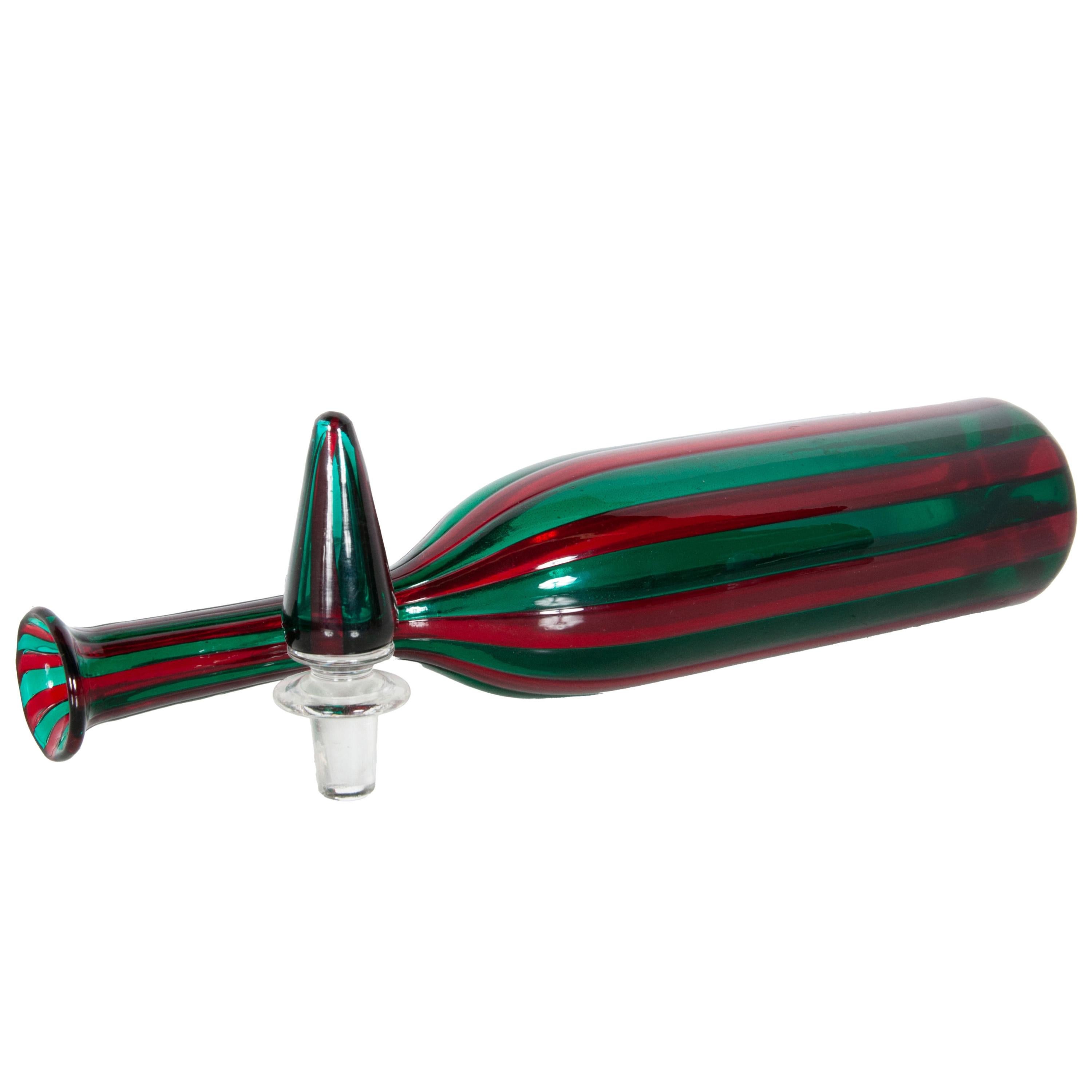 Mid Century Italian Murano Glass Morandiane Bottle Gio Ponti & Paolo Venini 1955 For Sale 4