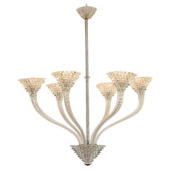Mid-century Italian Murano Glass 'Rostrato' chandelier by Barovier, ca. 1940
