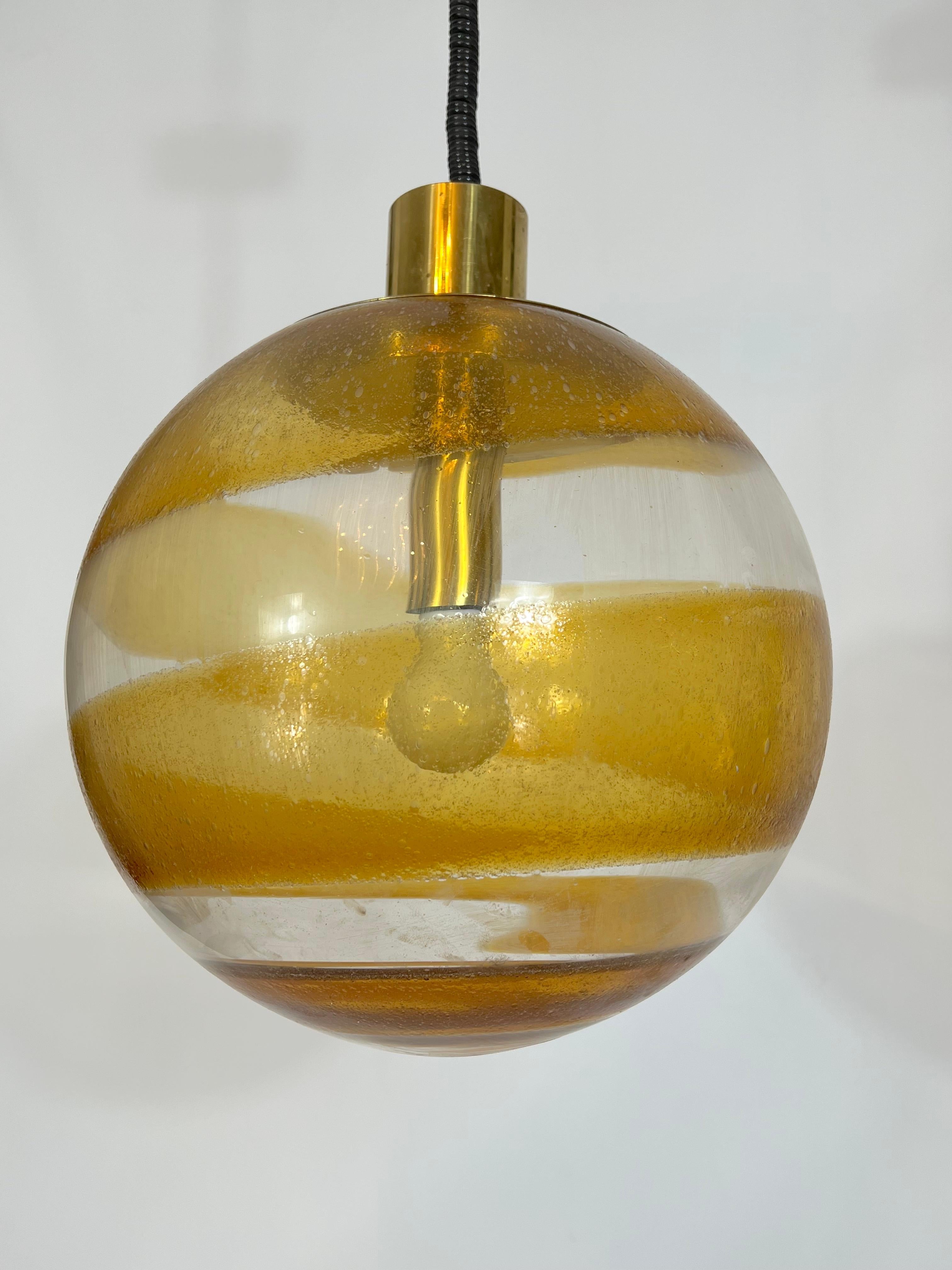Mid-century Italian Murano glass sphere pendant lamp from 60s For Sale 5