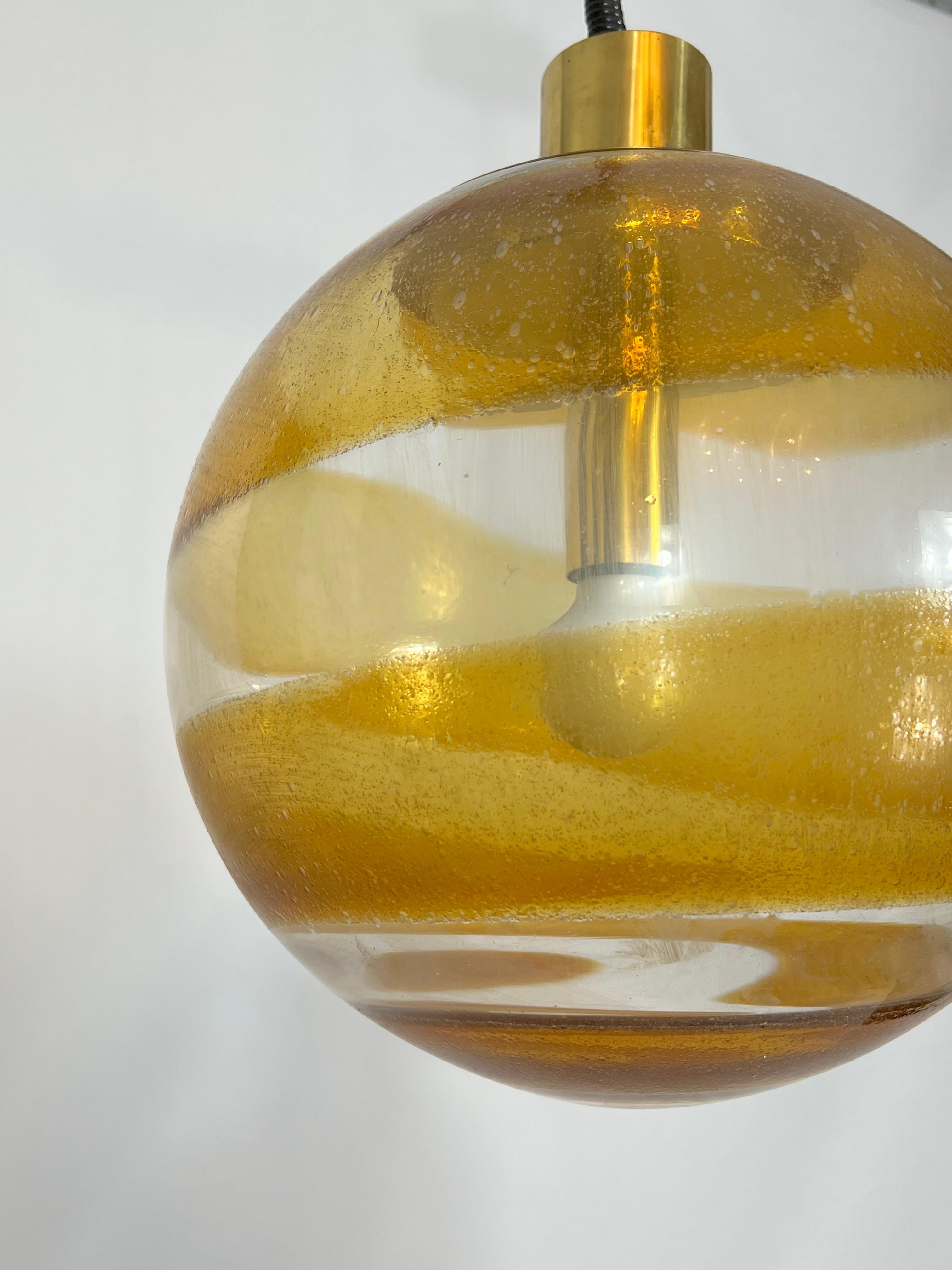 Mid-century Italian Murano glass sphere pendant lamp from 60s For Sale 6