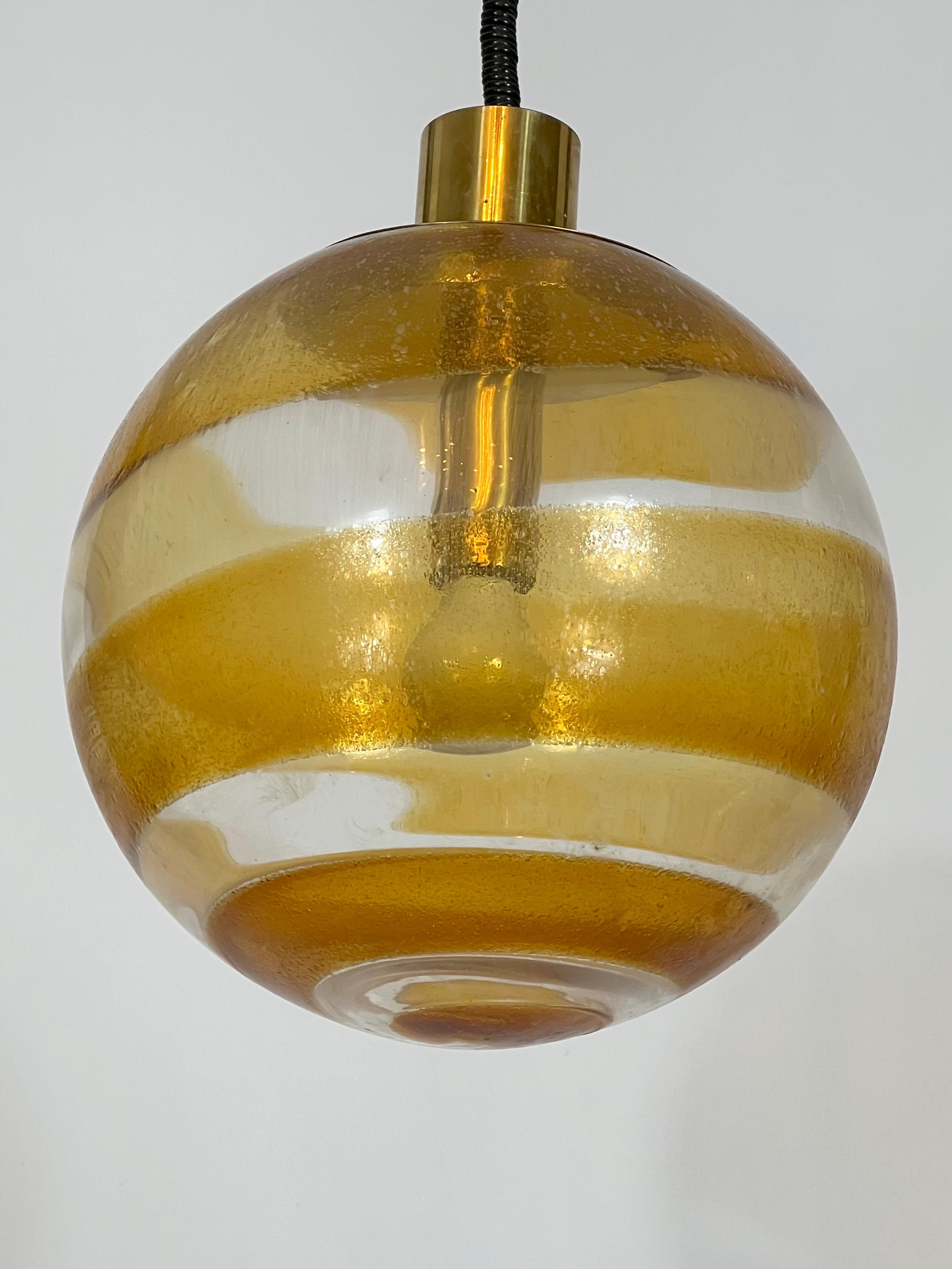 Mid-Century Modern Mid-century Italian Murano glass sphere pendant lamp from 60s For Sale