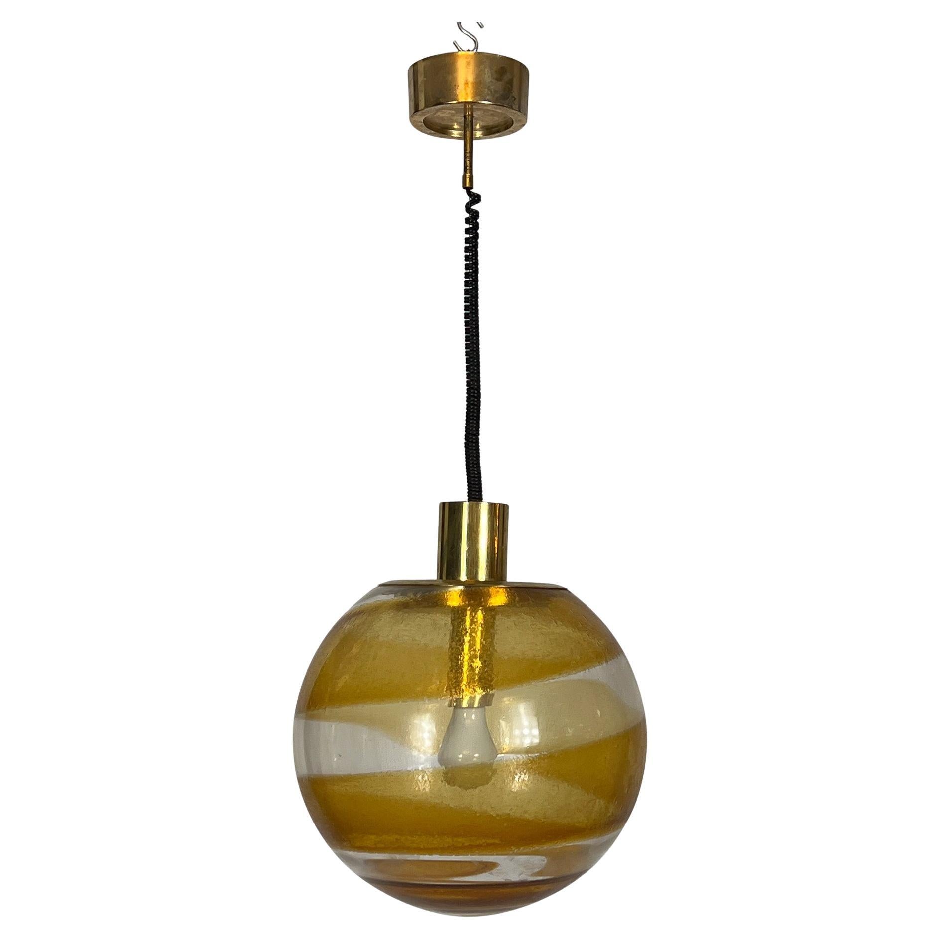 Mid-century Italian Murano glass sphere pendant lamp from 60s