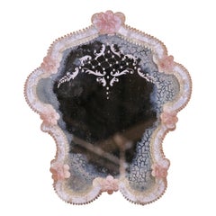 Mid-Century Italian Murano Glass Vanity Mirror with Floral Frame