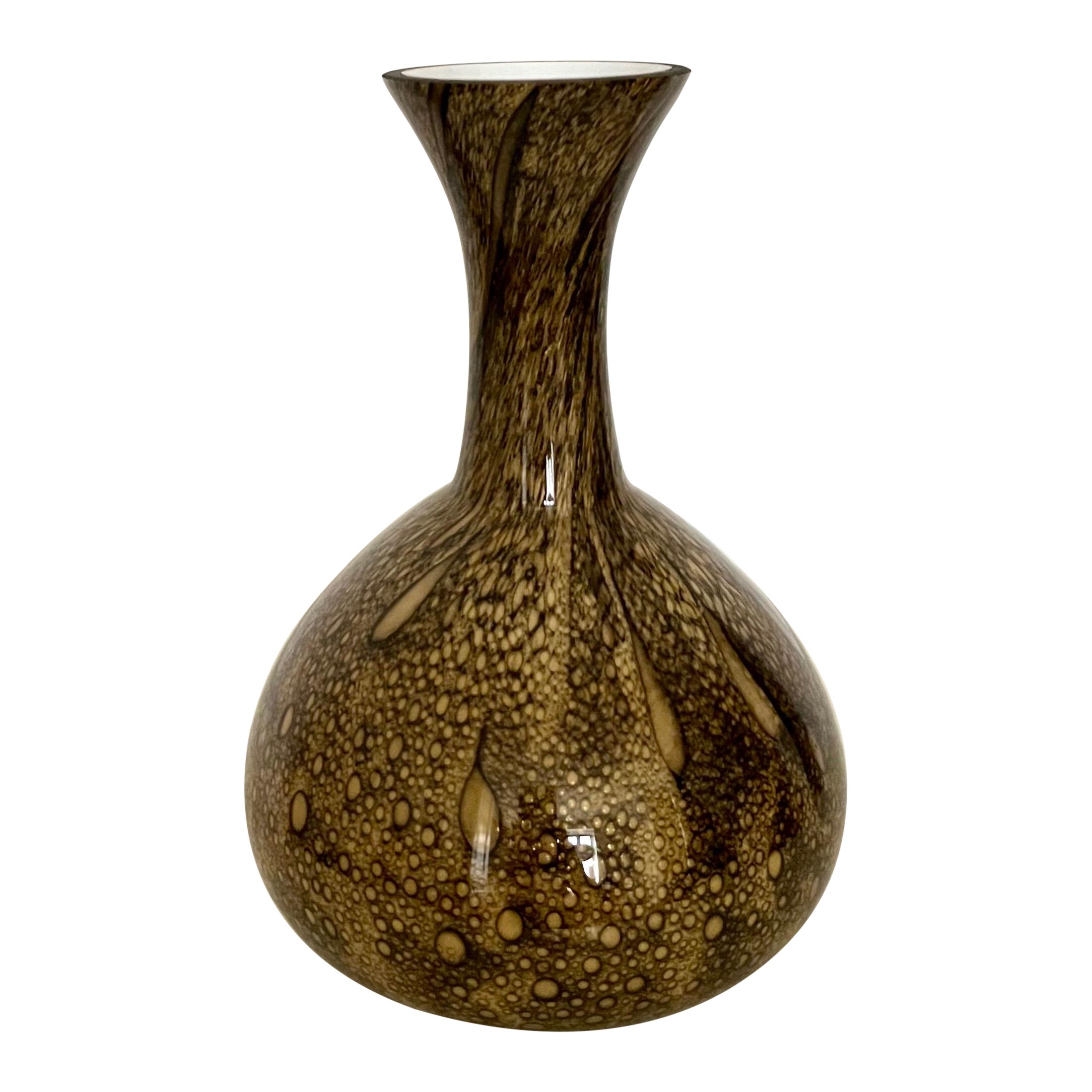 Vaso in vetro di Murano di metà secolo con motivo a bollicine, anni '50