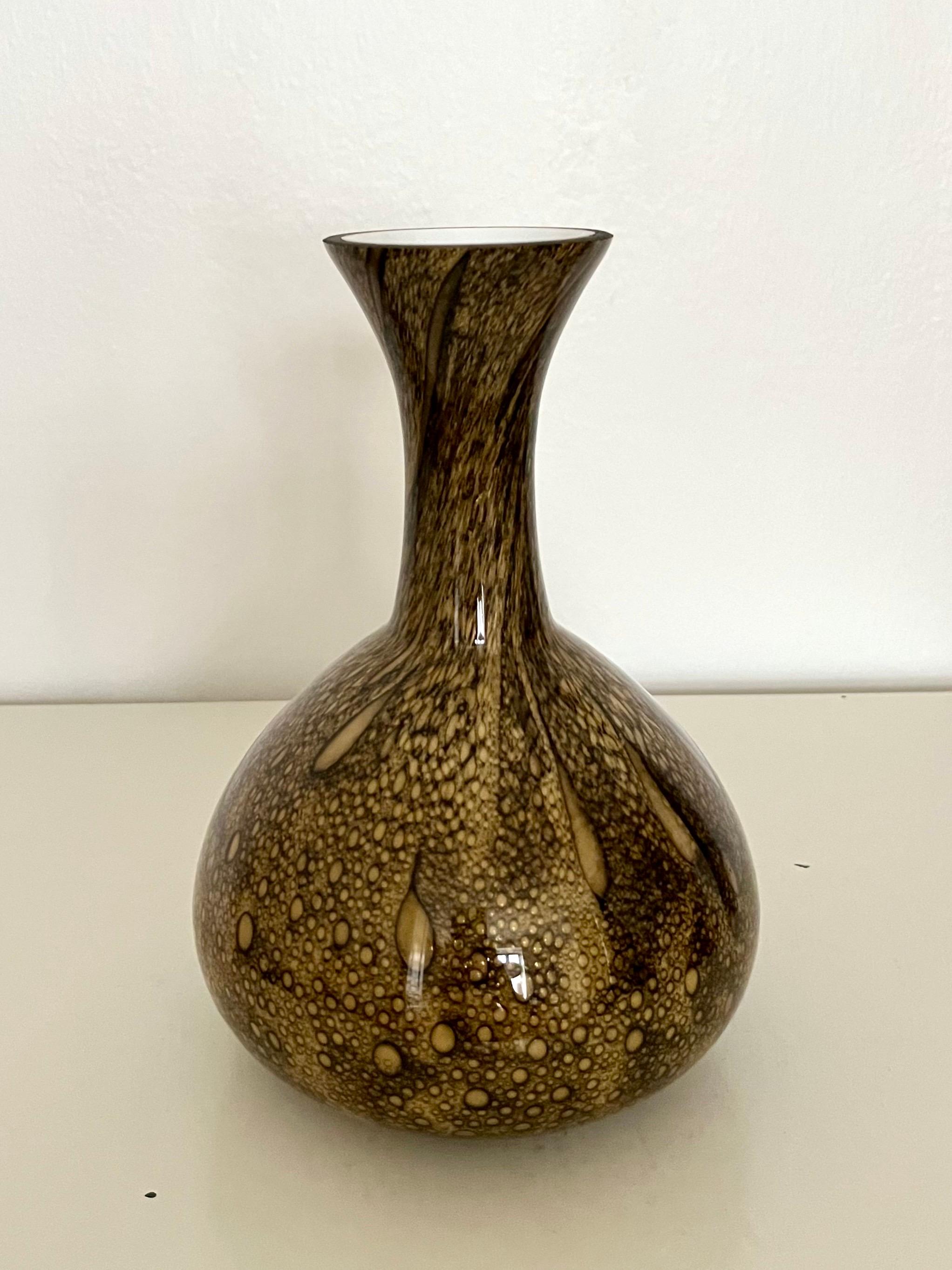 Vase en verre de Murano à motif Bollicine, Italie du milieu du siècle, années 1950 en vente