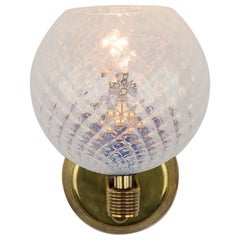 Mid-Century Italian Murano Iridescent Glass And Brass Wall Light, 1950s