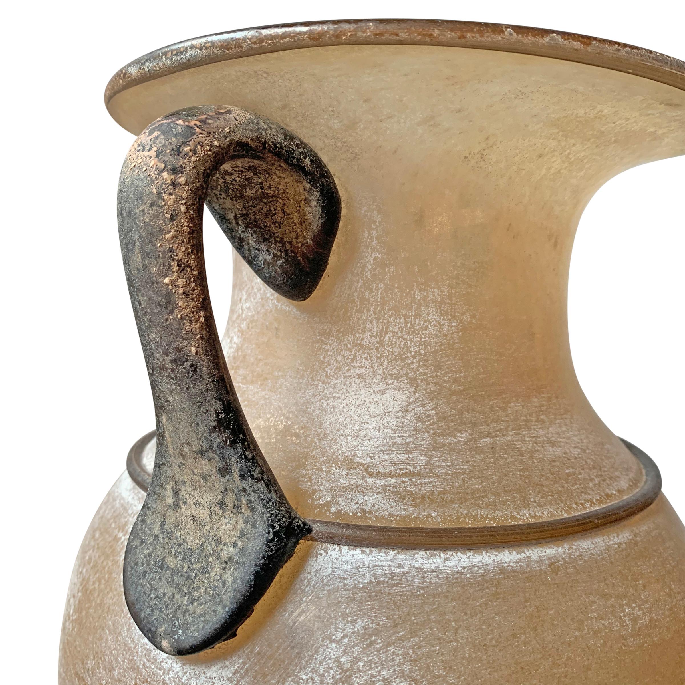Midcentury Italian Murano Scavo Amphora Vase In Good Condition In Chicago, IL