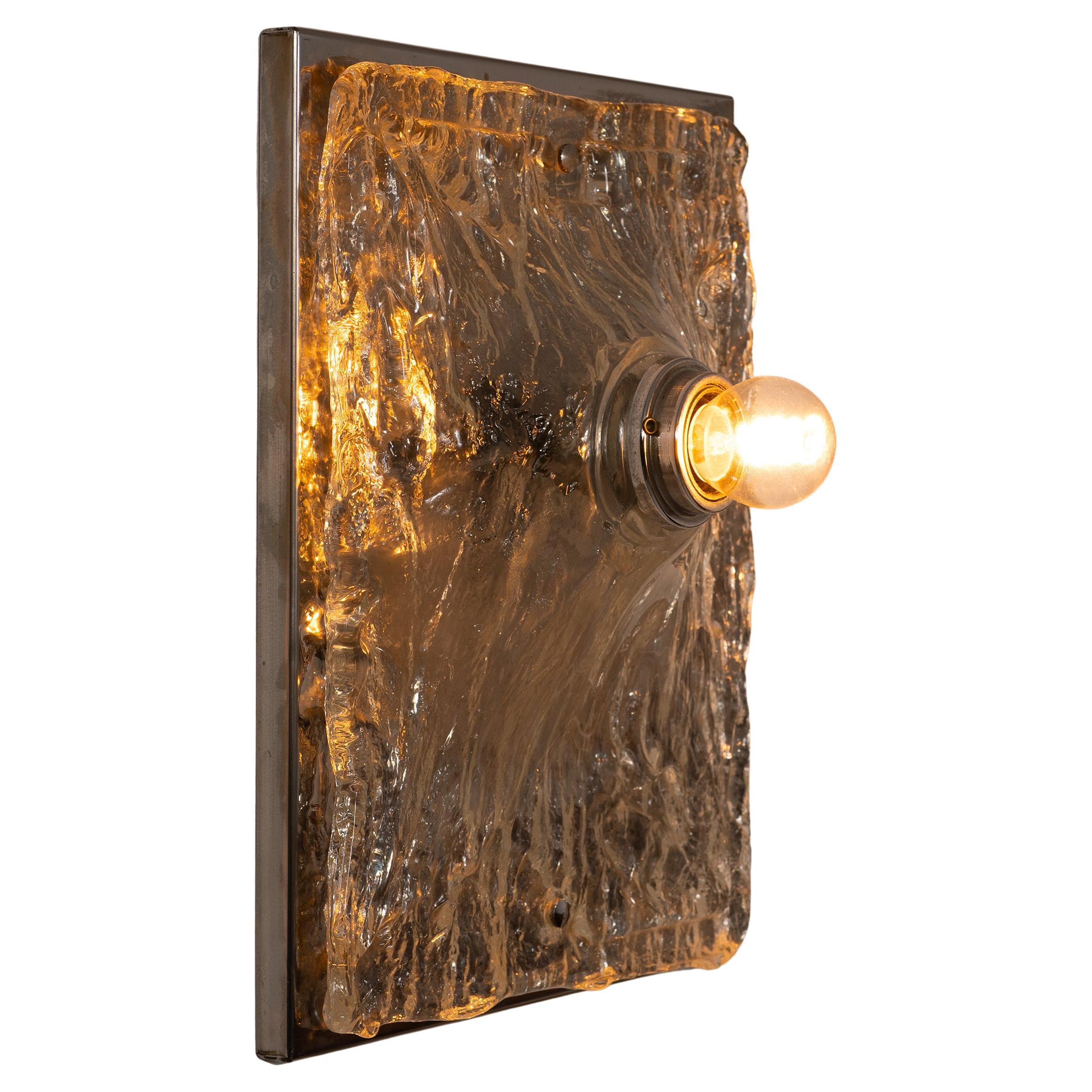 Lámpara de pared escultórica italiana de Murano de mediados de siglo, años 70 en venta