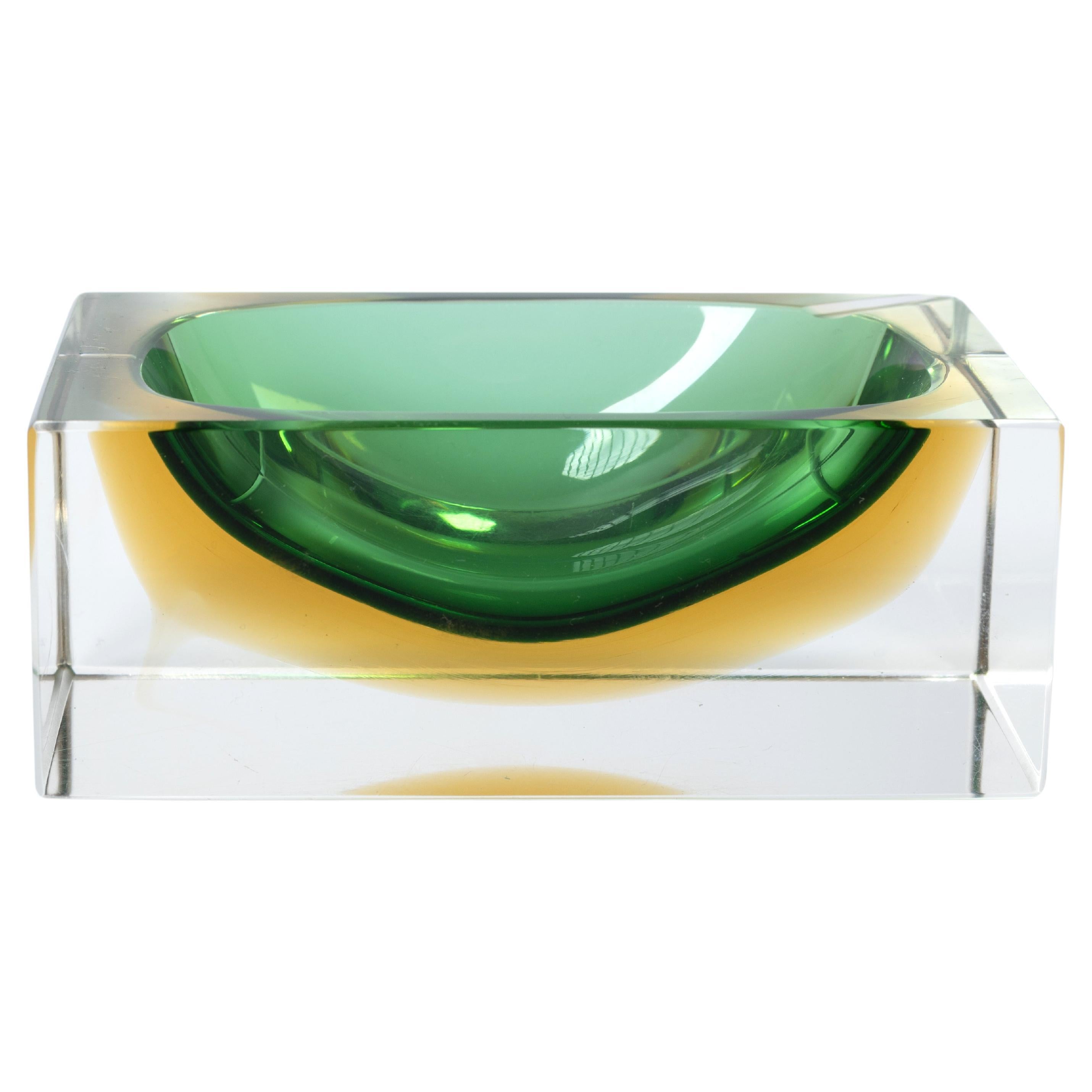 Mid Century Italian Murano Sommerso Ashtray Flavio Poli For Seguso C.1960 For Sale