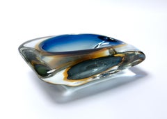 Mid Century Italian Murano Sommerso Vide Poche, Seguso, C.1960