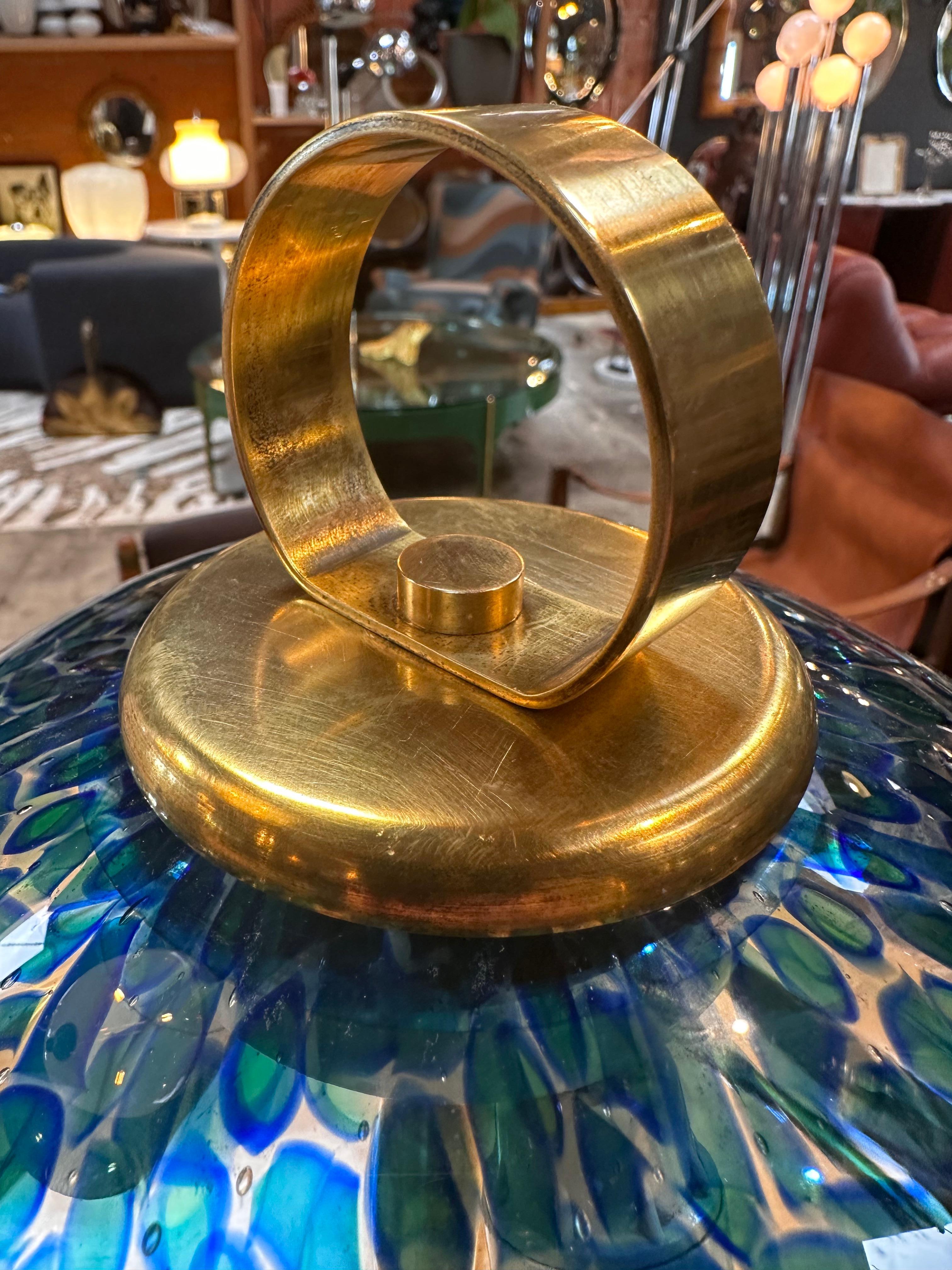 Brass Mid Century Italian Murano Table Lamp 1960 For Sale