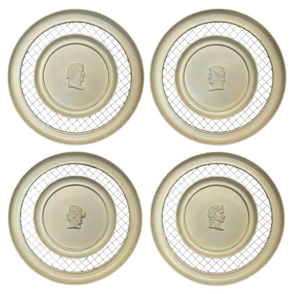 Mid-Century Italian Neo-Classical Framed Plaster Busts / Grand Tour - Set of 4 For Sale