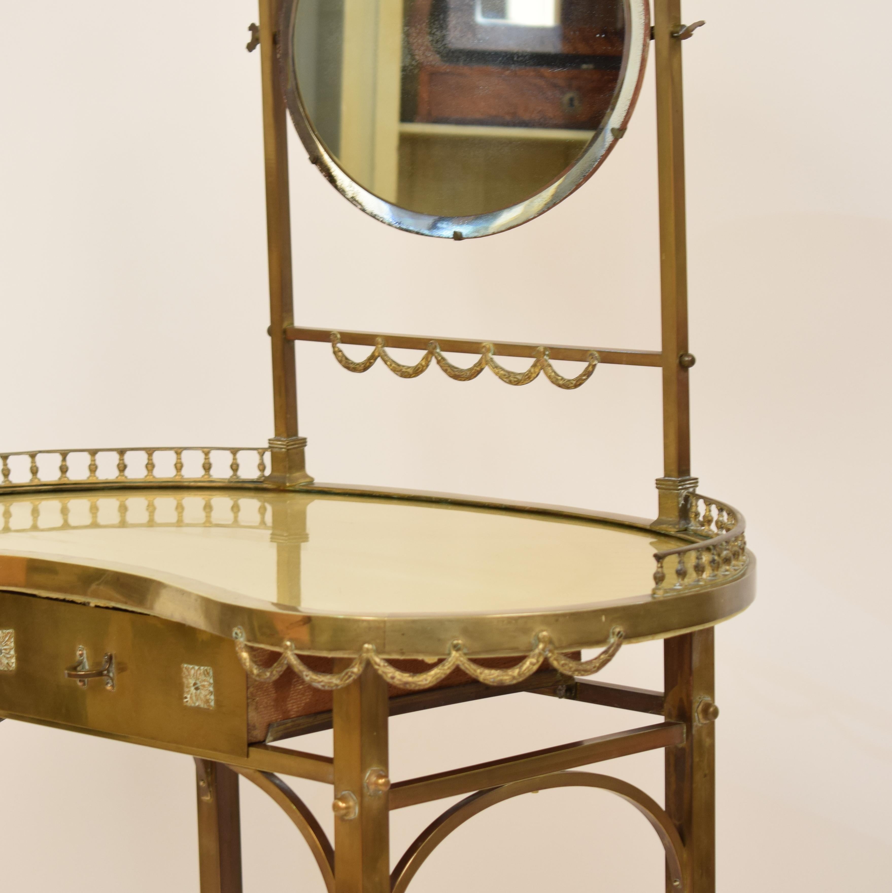 modern dressing table with mirror and lights